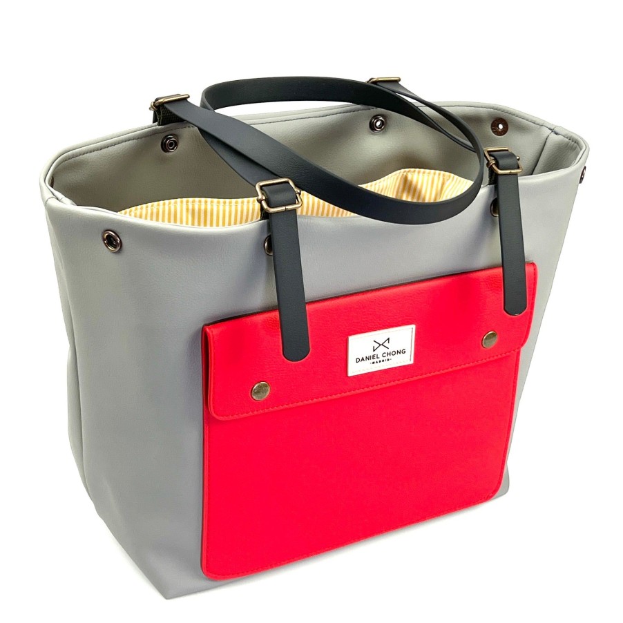 Daniel Chong Old School Shopper Gray Red Pocket Online