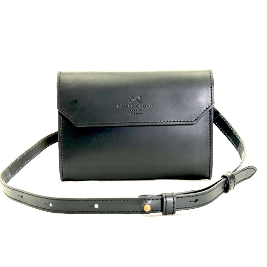 Daniel Chong Black Leather Mini Envelope New