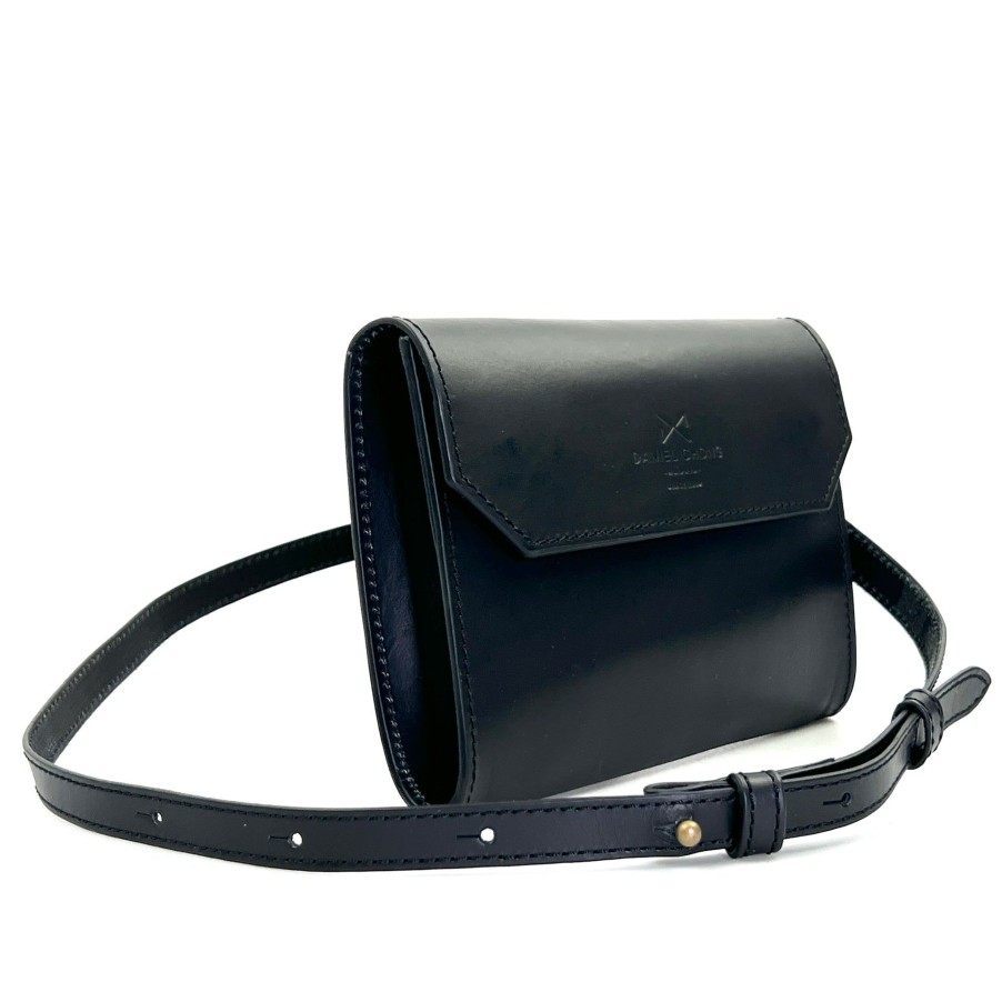 Daniel Chong Black Leather Mini Envelope New