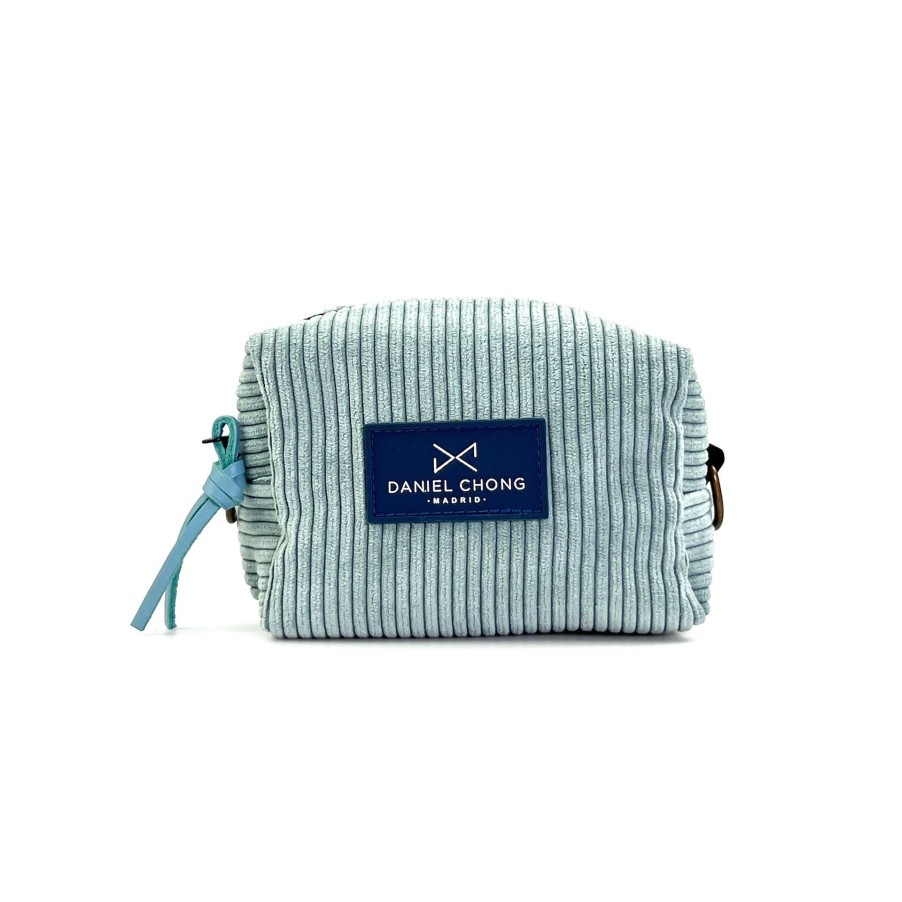 Daniel Chong Light Blue Corduroy Mini Cube Crossbody Bag 'Xs' Wholesale