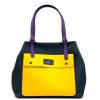 Daniel Chong Old School Shopper Navy, Mustard And Purple Handles. Wholesale