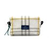 Daniel Chong Gray And Mustard Checkered Bucket Toiletry Bag Wholesale